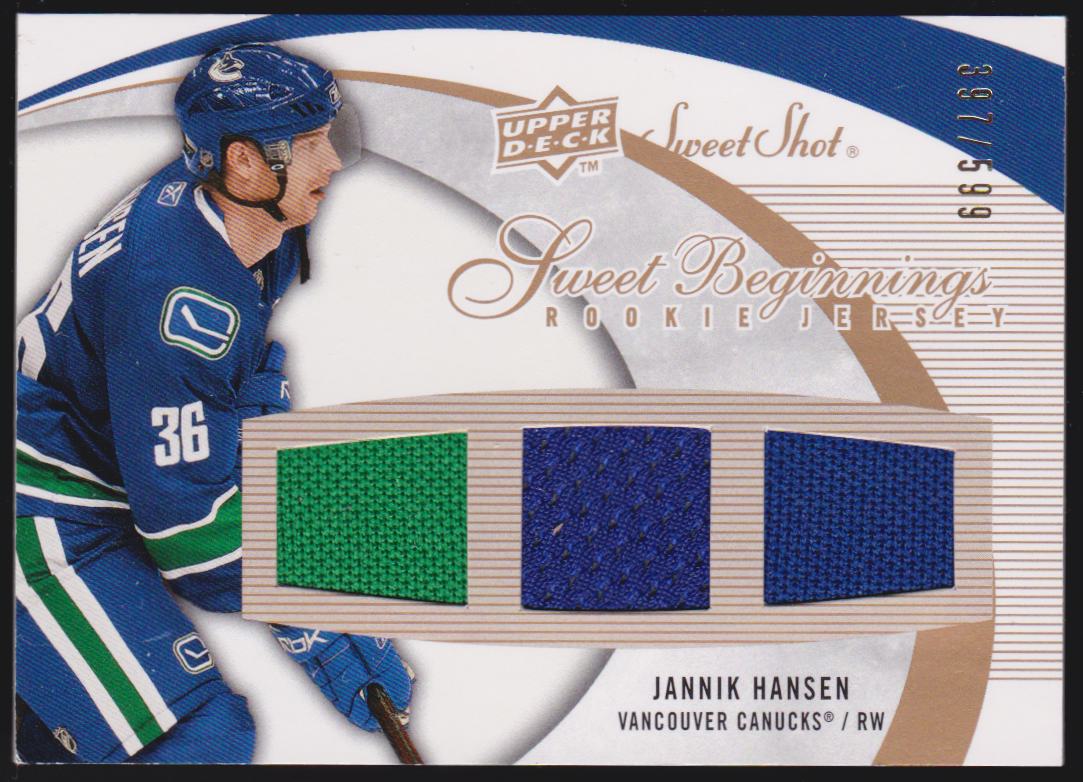 (image for) 2007-08 Sweet Shot #140 Jannik Hansen Jerseys RC 397/599