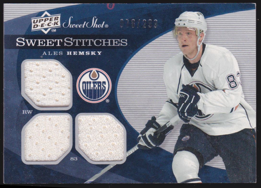 (image for) 2007-08 Sweet Shot Sweet Stitches Triples #SSTAH Ales Hemsky 078/299