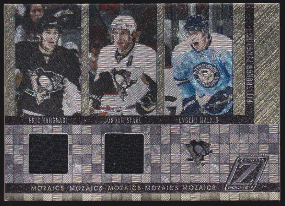 2010-11 Zenith Mozaics Materials Double #16 Evgeni Malkin/Jordan Staal/Eric Tangradi (image for) 2010-11 Zenith Mozaics Materials Double #16 Evgeni Malkin/Jordan Staal/Eric Tangradi