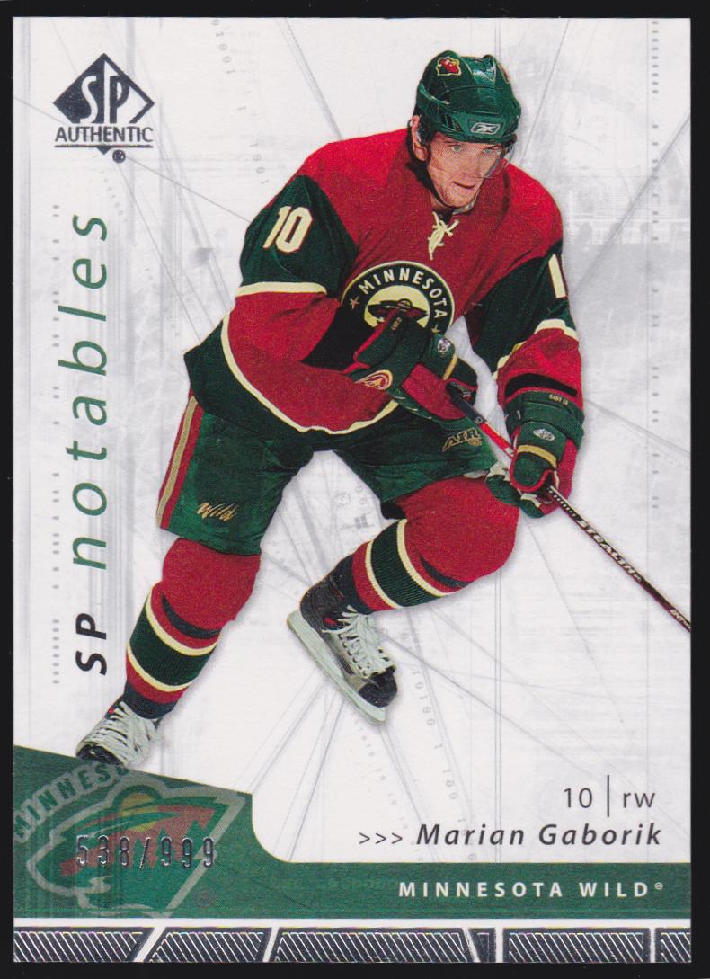 2006-07 SP Authentic #130 Marian Gaborik Notables 538/999 (image for) 2006-07 SP Authentic #130 Marian Gaborik Notables 538/999
