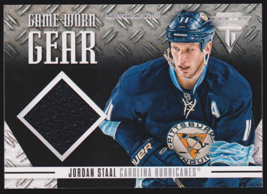 2012-13 Panini Titanium Game Worn Gear #GGJL Jordan Staal - Jerseys (image for) 2012-13 Panini Titanium Game Worn Gear #GGJL Jordan Staal - Jerseys