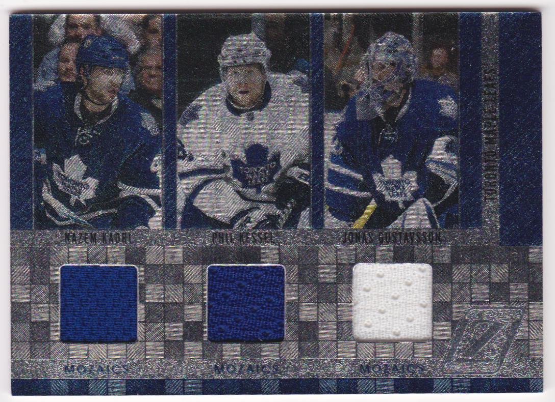 (image for) 2010-11 Zenith Mozaics Materials Triple #18 Phil Kessel/Jonas Gustavsson/Nazem Kadri