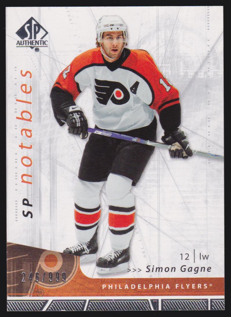 2006-07 SP Authentic #156 Simon Gagne Notables 246/999 (image for) 2006-07 SP Authentic #156 Simon Gagne Notables 246/999