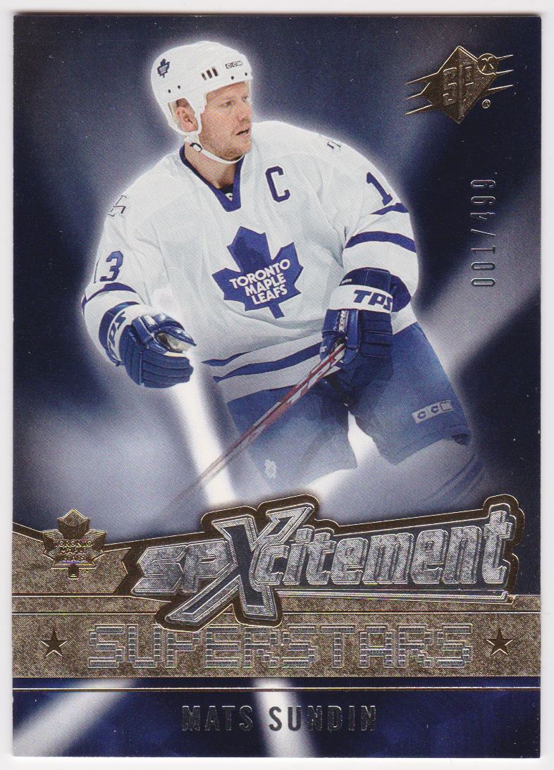2005-06 SPx Xcitement Superstars #XSMS Mats Sundin 001/499 (image for) 2005-06 SPx Xcitement Superstars #XSMS Mats Sundin 001/499