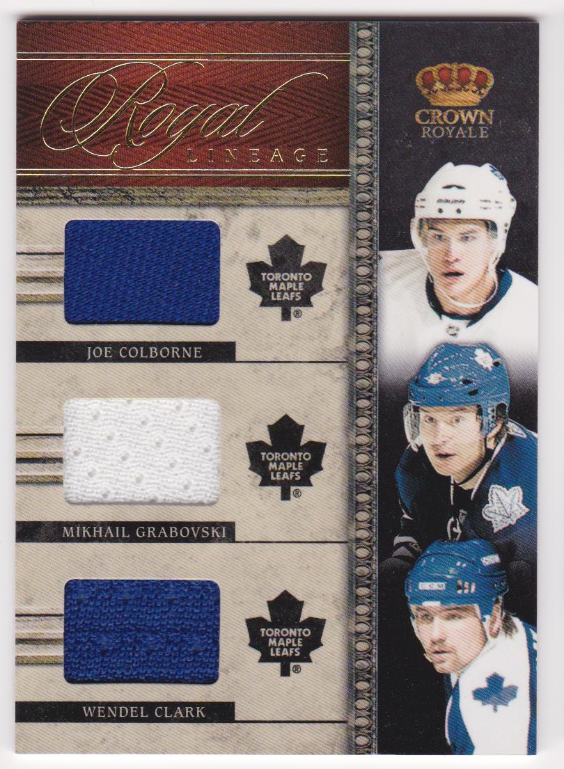 (image for) 2011-12 Crown Royale Royal Lineage Materials #11 Joe Colborne/Mikhail Grabovski/Wendel Clark