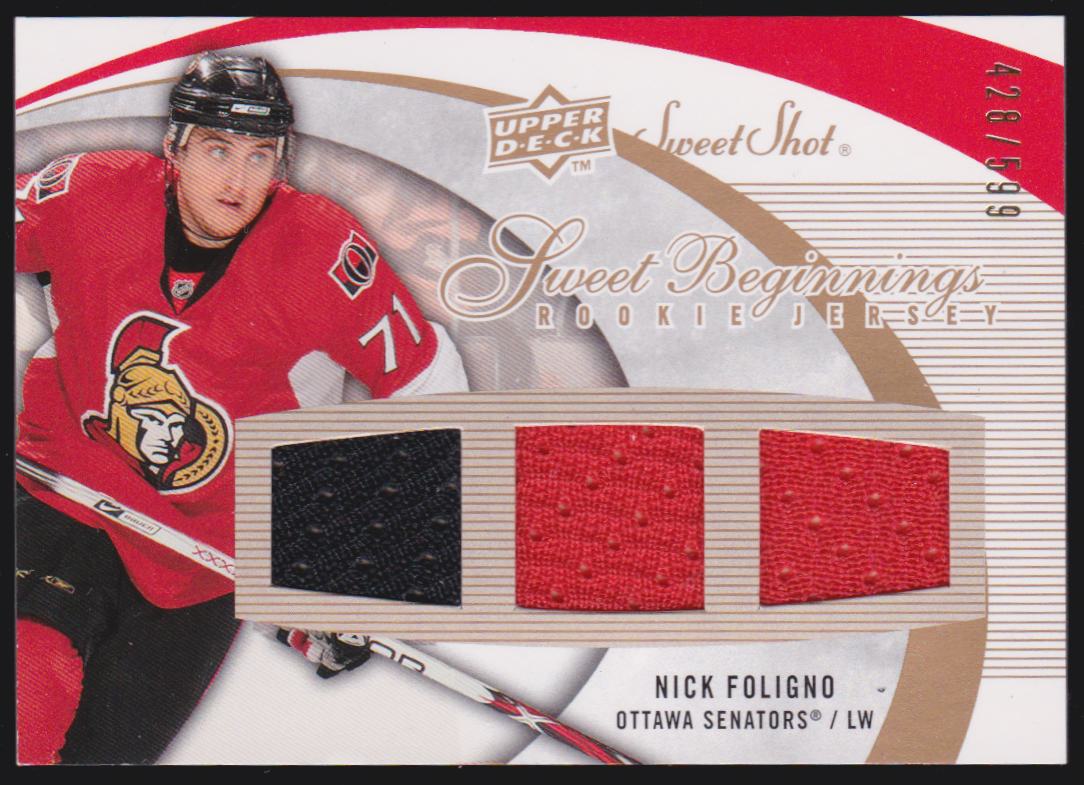 (image for) 2007-08 Sweet Shot #116 Nick Foligno - Jerseys - RC - 428/599