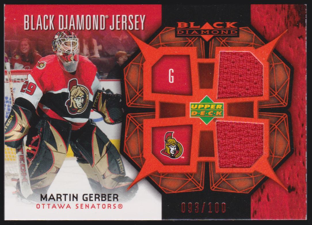 (image for) 2007-08 Black Diamond Jerseys Ruby Dual #BDJGE Martin Gerber - 093/100