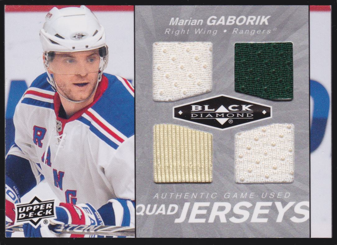 (image for) 2010-11 Black Diamond Jerseys Quad #QJMG Marian Gaborik