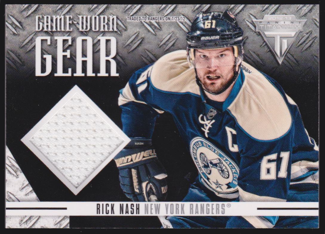 (image for) 2012-13 Panini Titanium Game Worn Gear #GGRN Rick Nash - Jerseys