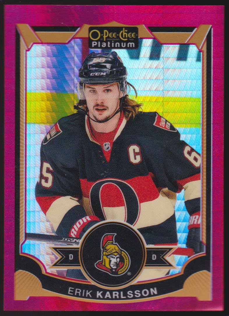 2015-16 O-Pee-Chee Platinum Red Prism #15 Erik Karlsson 049/149 (image for) 2015-16 O-Pee-Chee Platinum Red Prism #15 Erik Karlsson 049/149