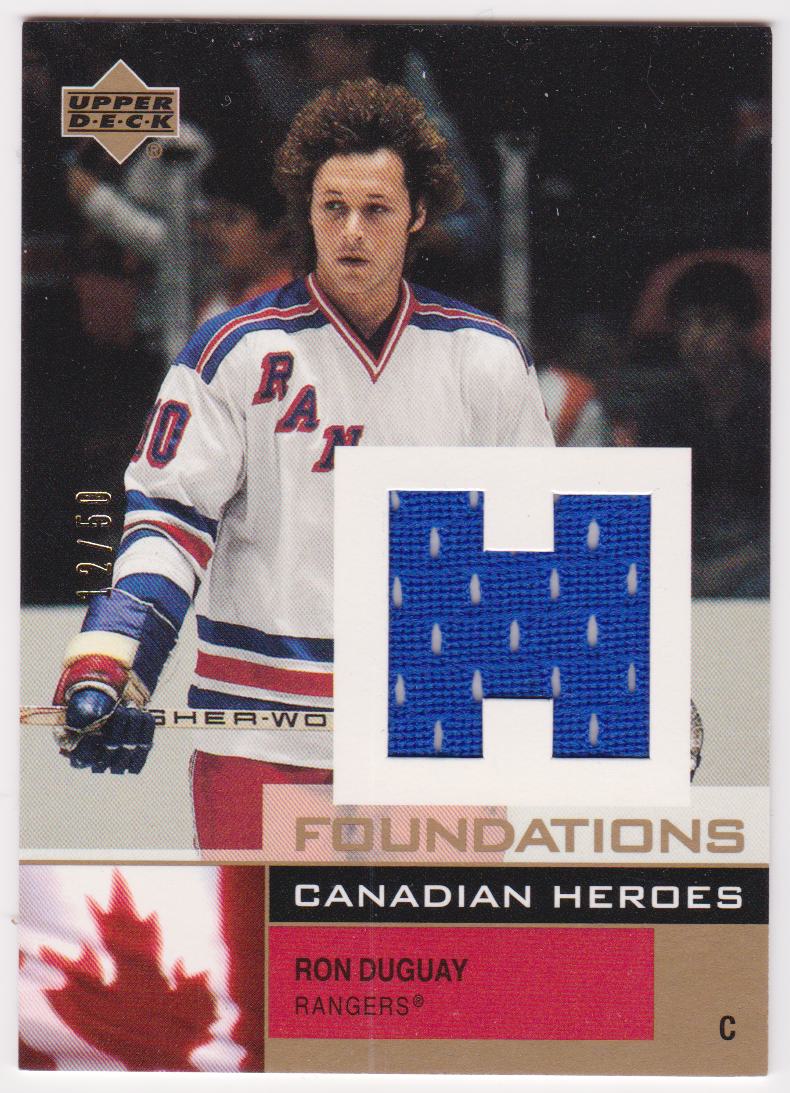 2002-03 Upper Deck Foundations Canadian Heroes Gold #CRD Ron Duguay 12/50 (image for) 2002-03 Upper Deck Foundations Canadian Heroes Gold #CRD Ron Duguay 12/50