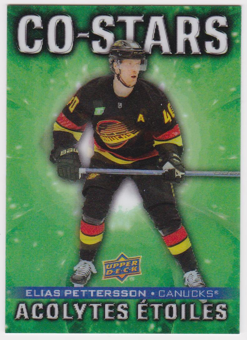 2025-26 Upper Deck Tim Hortons Co-Stars #CO7 Elias Pettersson/Quinn Hughes (image for) 2025-26 Upper Deck Tim Hortons Co-Stars #CO7 Elias Pettersson/Quinn Hughes
