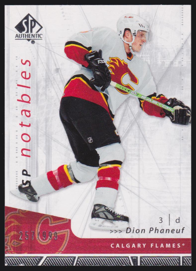 2006-07 SP Authentic #109 Dion Phaneuf Notables 257/999 (image for) 2006-07 SP Authentic #109 Dion Phaneuf Notables 257/999