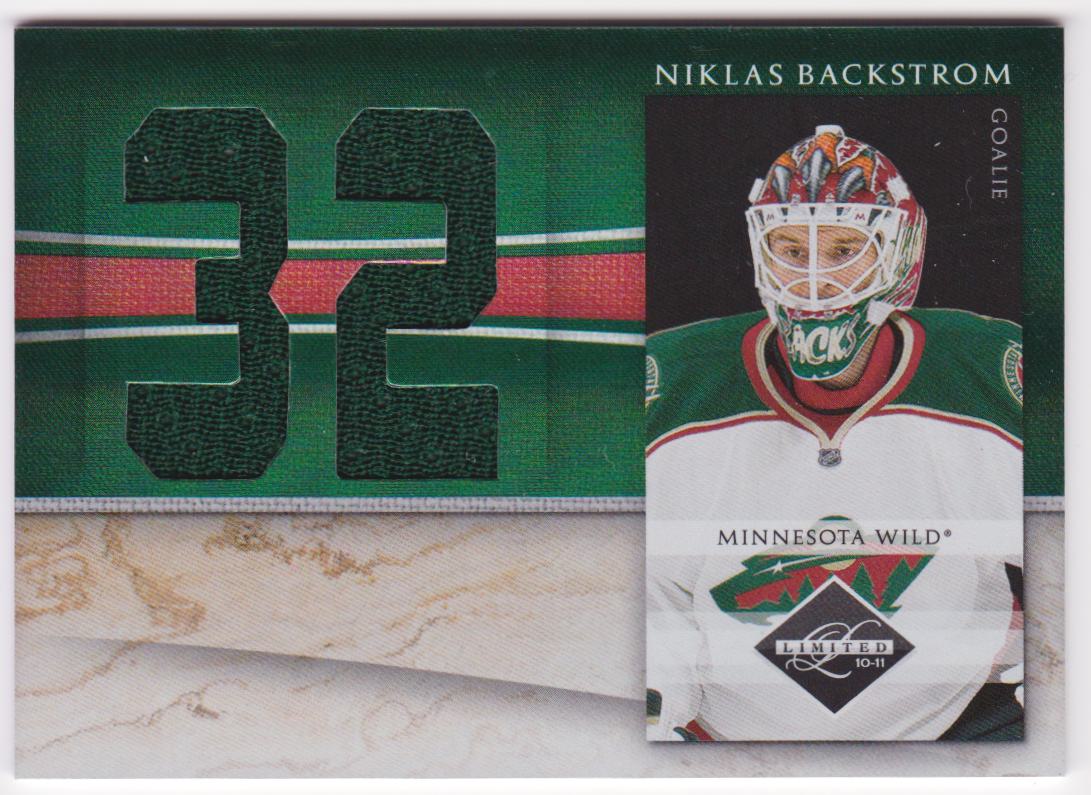 (image for) 2010-11 Limited Jumbo Materials Jerseys Numbers #14 Niklas Backstrom - 49/99
