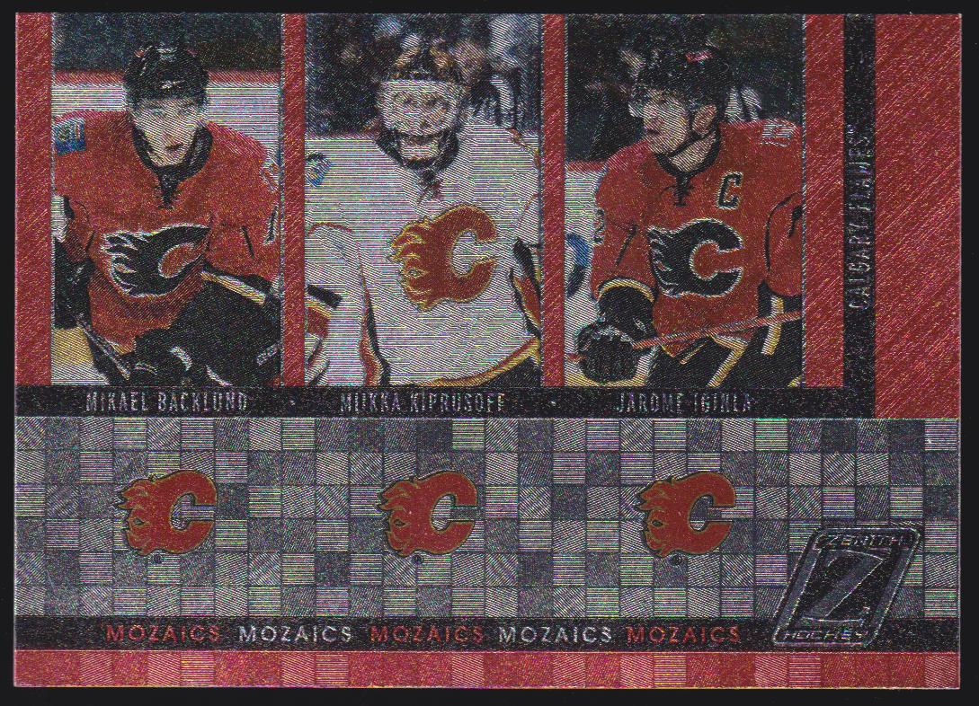 (image for) 2010-11 Zenith Mozaics #4 Miikka Kiprusoff/Jarome Iginla/Mikael Backlund