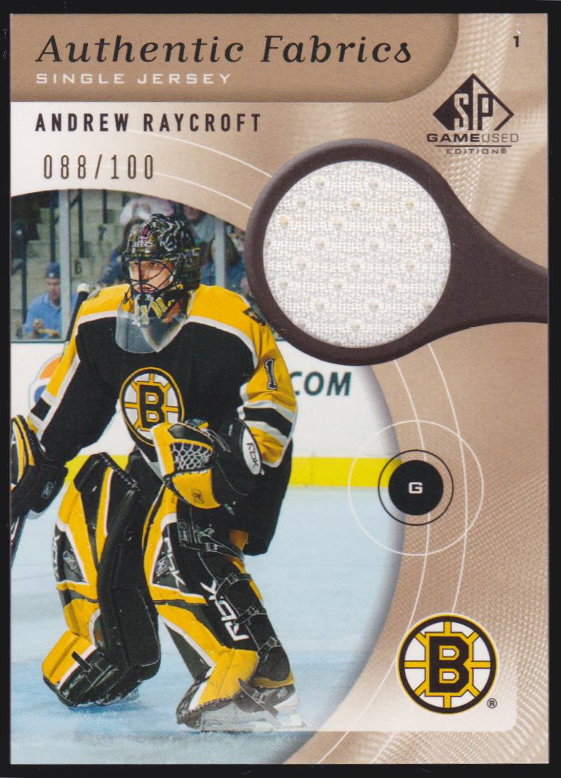 (image for) 2005-06 SP Game Used Authentic Fabrics Gold #AFAR Andrew Raycroft 088/100