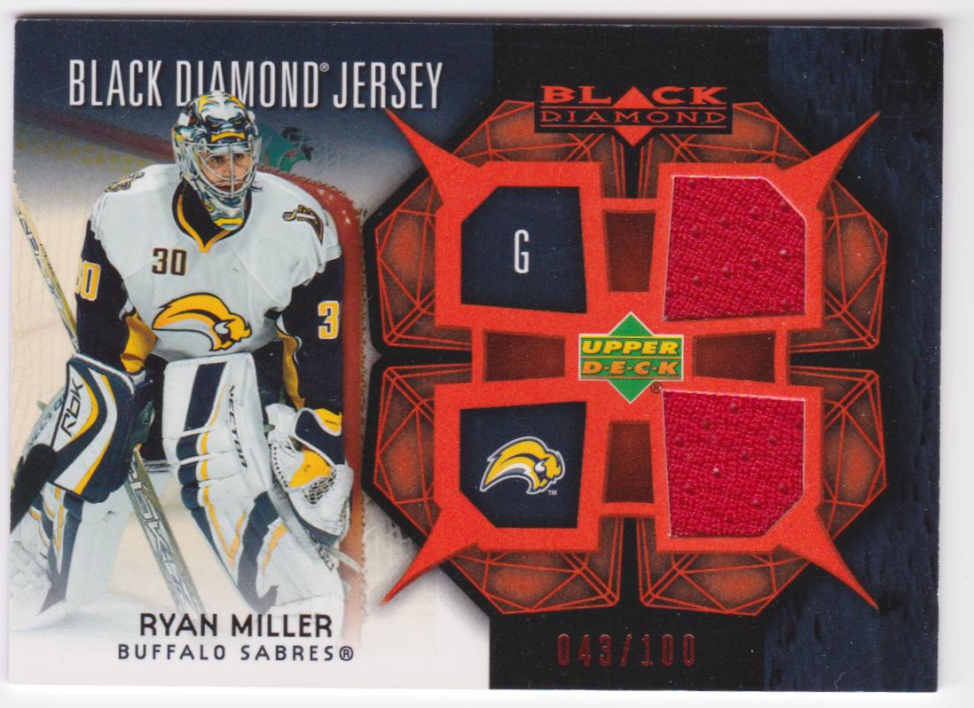 (image for) 2007-08 Black Diamond Jerseys Ruby Dual #BDJRM Ryan Miller - 043/100