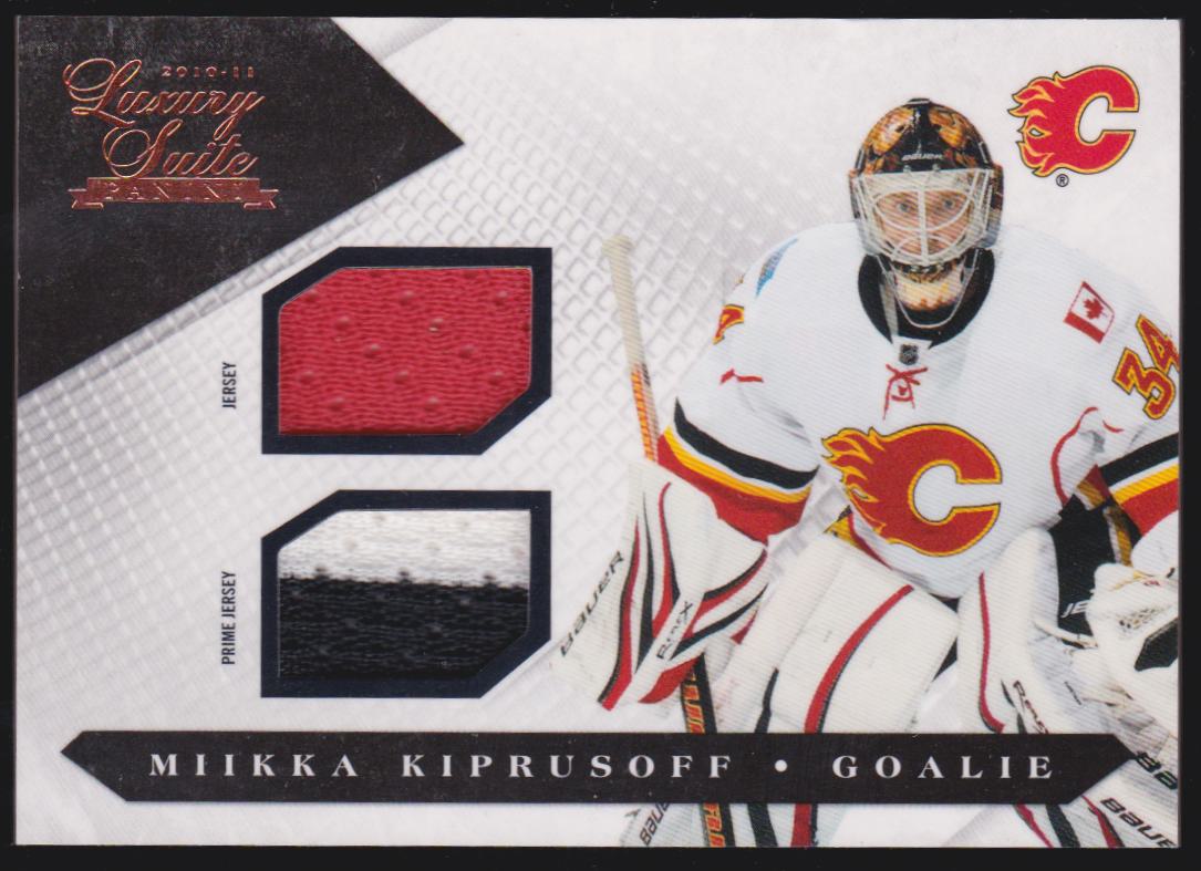 2010-11 Luxury Suite Jerseys Prime #11 Miikka Kiprusoff 125/150 (image for) 2010-11 Luxury Suite Jerseys Prime #11 Miikka Kiprusoff 125/150