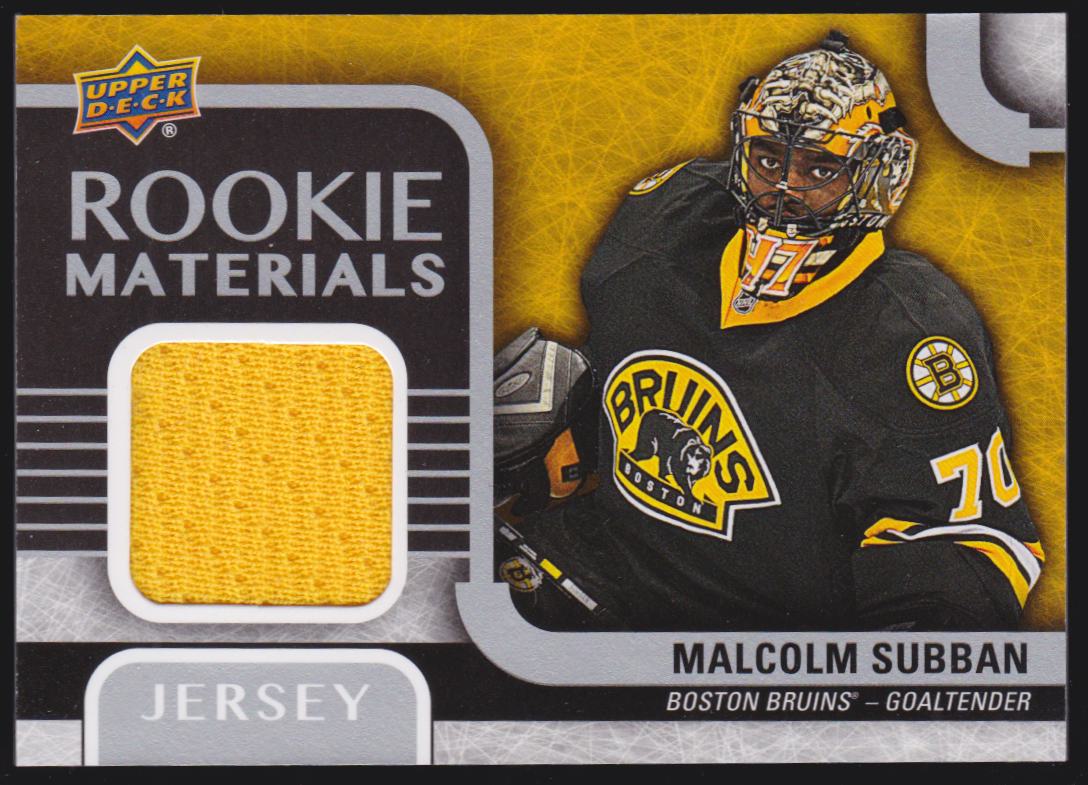 2015-16 Upper Deck Rookie Materials #RMSU Malcolm Subban - Jerseys RC Year (image for) 2015-16 Upper Deck Rookie Materials #RMSU Malcolm Subban - Jerseys RC Year