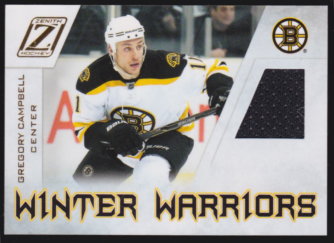 (image for) 2010-11 Zenith Winter Warriors Materials #GC Gregory Campbell