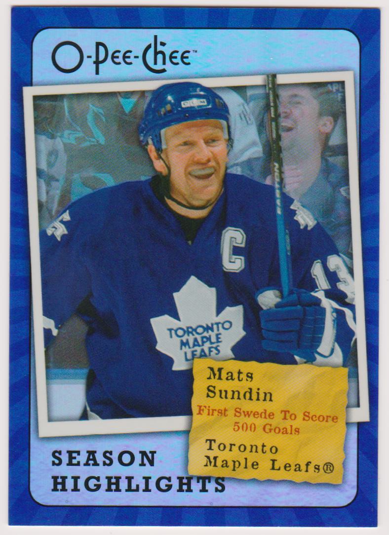 (image for) 2007-08 O-Pee-Chee Season Highlights #SH10 Mats Sundin