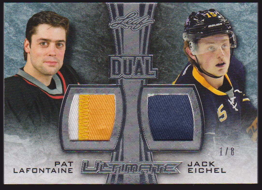 (image for) 2015-16 Leaf Ultimate Dual Ultimate Memorabilia Patch #UDP09 Pat LaFontaine/Jack Eichel 1/8