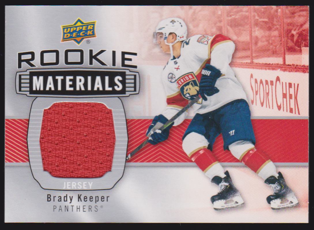 2019-20 Upper Deck Rookie Materials #RMBK Brady Keeper (image for) 2019-20 Upper Deck Rookie Materials #RMBK Brady Keeper