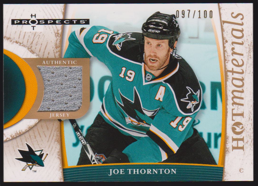 2007-08 Hot Prospects Hot Materials Red Hot #HMJT Joe Thornton - 097/100 (image for) 2007-08 Hot Prospects Hot Materials Red Hot #HMJT Joe Thornton - 097/100