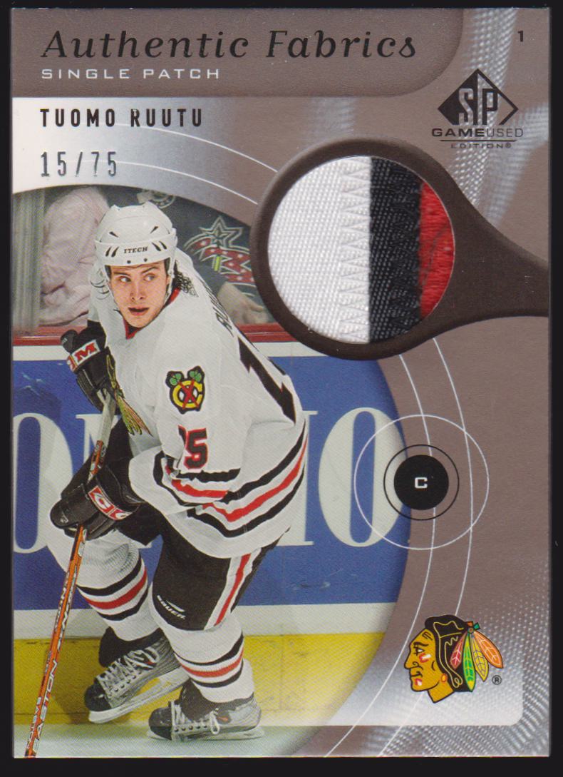 (image for) 2005-06 SP Game Used Authentic Fabrics Patches #APTR Tuomo Ruutu -15/75