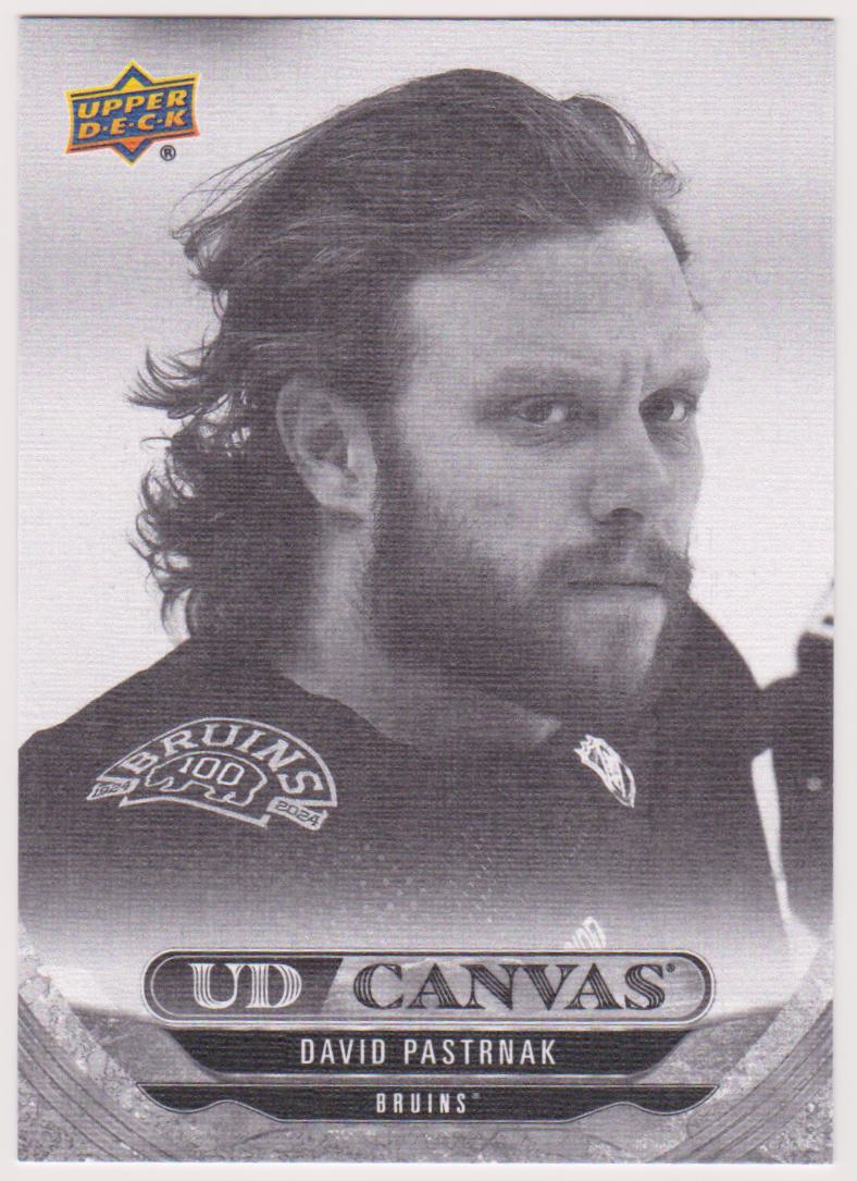 2024-25 Upper Deck UD Canvas Black and White #C71 David Pastrnak (image for) 2024-25 Upper Deck UD Canvas Black and White #C71 David Pastrnak