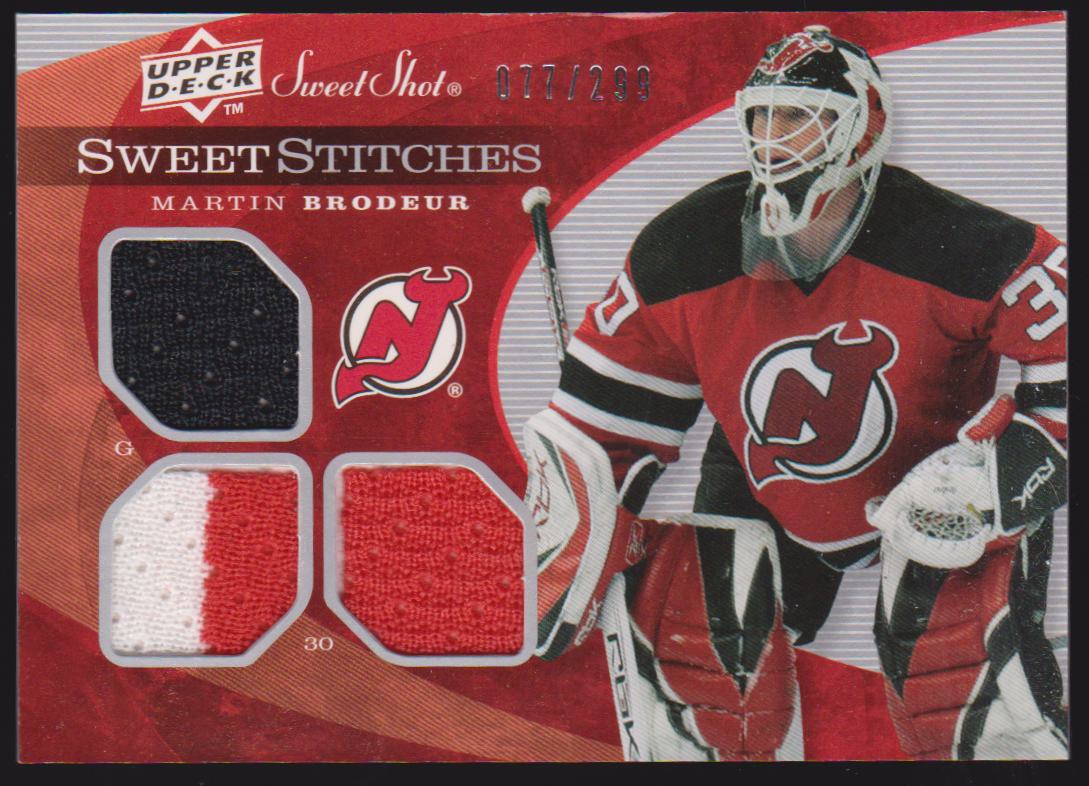(image for) 2007-08 Sweet Shot Sweet Stitches Triples #SSTMB Martin Brodeur