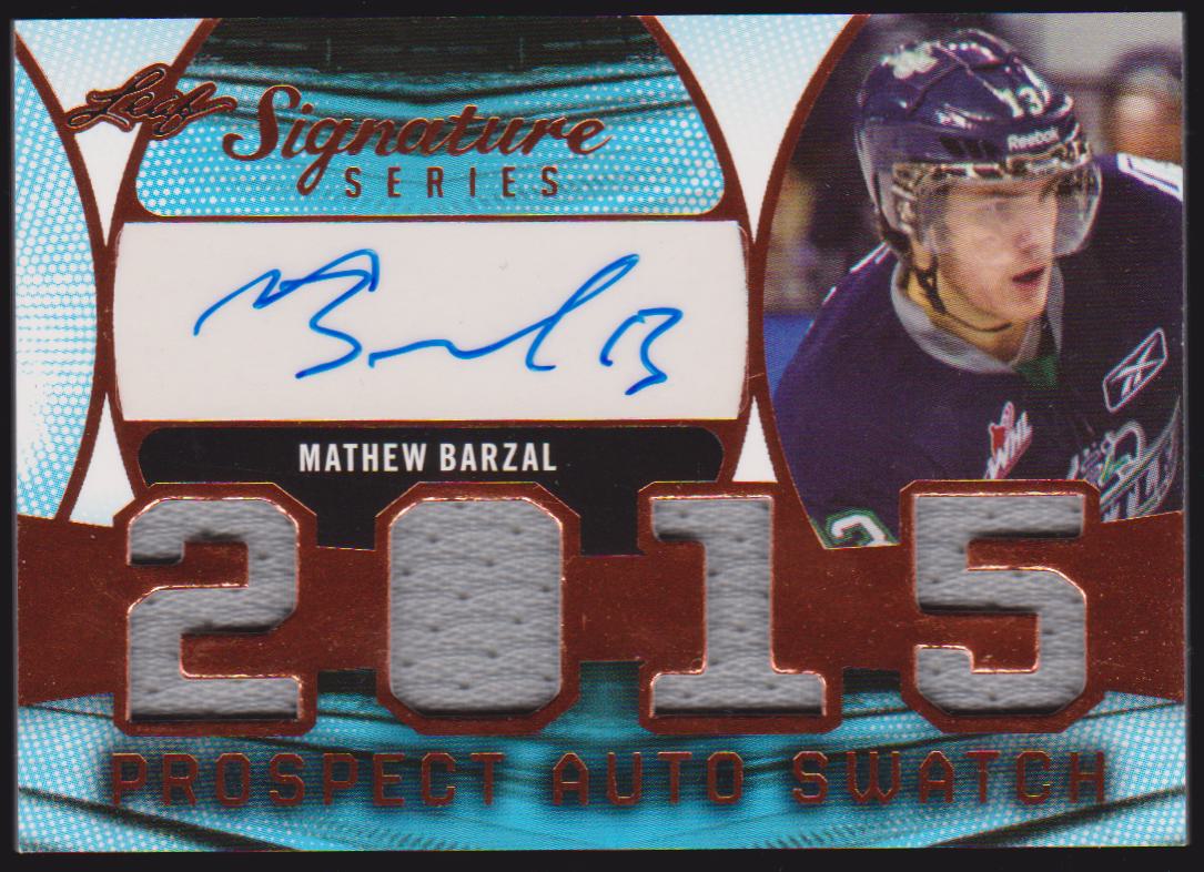 (image for) 2015-16 Leaf Signature Series Signature Prospect Jerseys Autographs #PAJMB1 Mathew Barzal - XC - only 10 copies