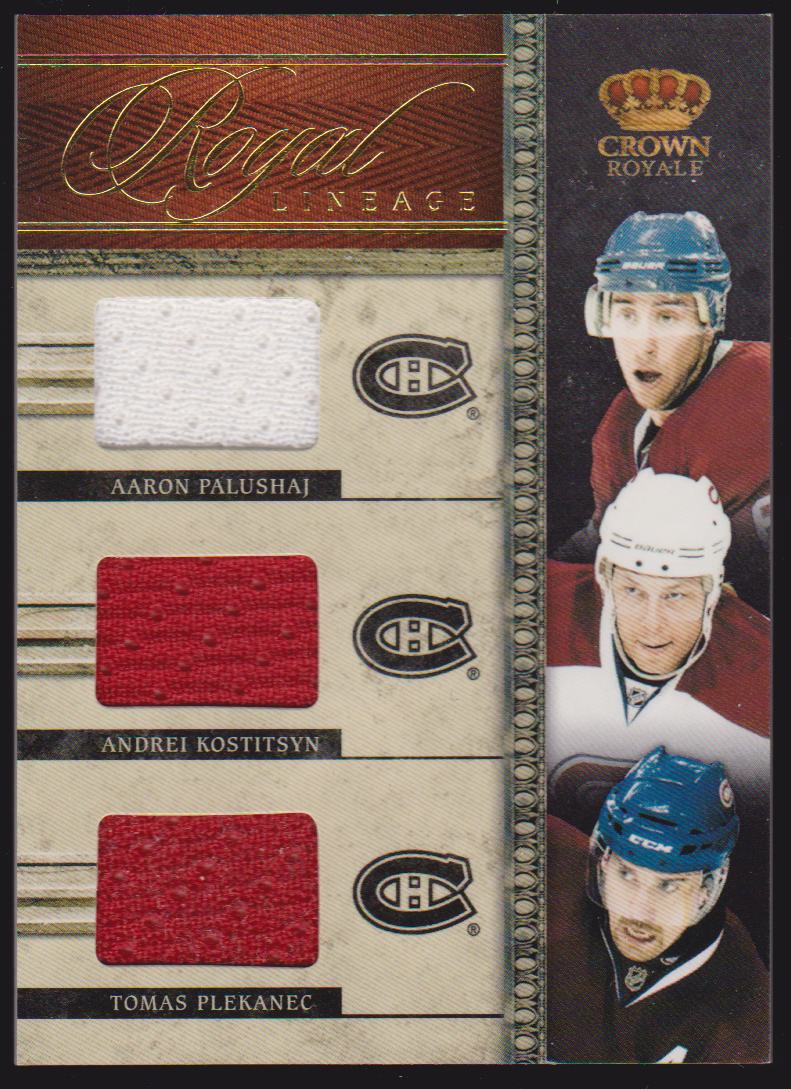 (image for) 2011-12 Crown Royale Royal Lineage Materials #16 Aaron Palushaj/Andrei Kostitsyn/Tomas Plekanec