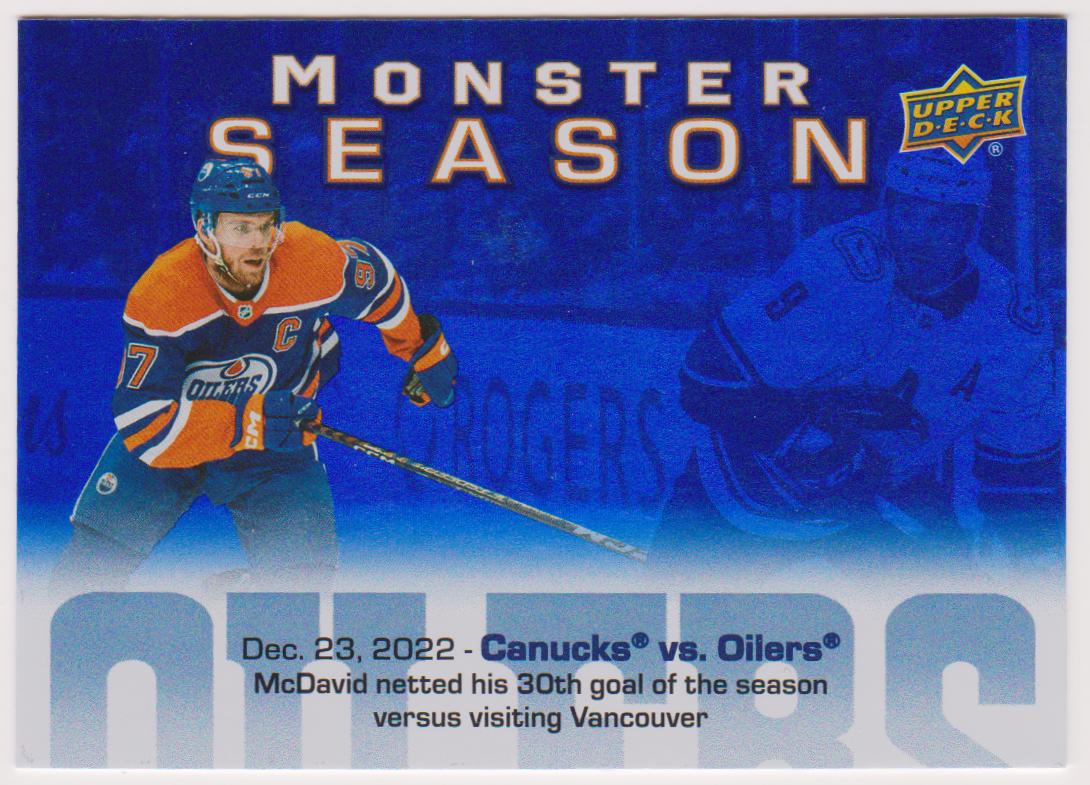 2023-24 Upper Deck Monster Season #MS35 Connor McDavid (image for) 2023-24 Upper Deck Monster Season #MS35 Connor McDavid