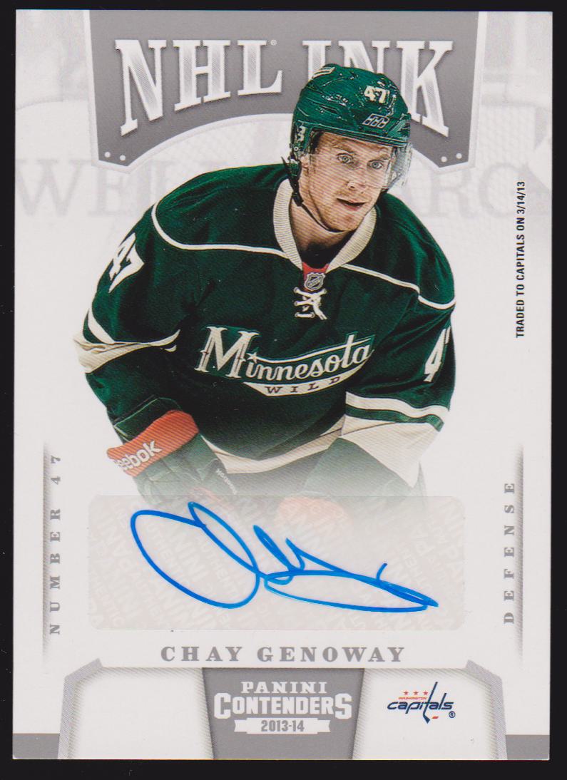 2013-14 Panini Contenders NHL Ink #ICGE Chay Genoway - AUTO (image for) 2013-14 Panini Contenders NHL Ink #ICGE Chay Genoway - AUTO