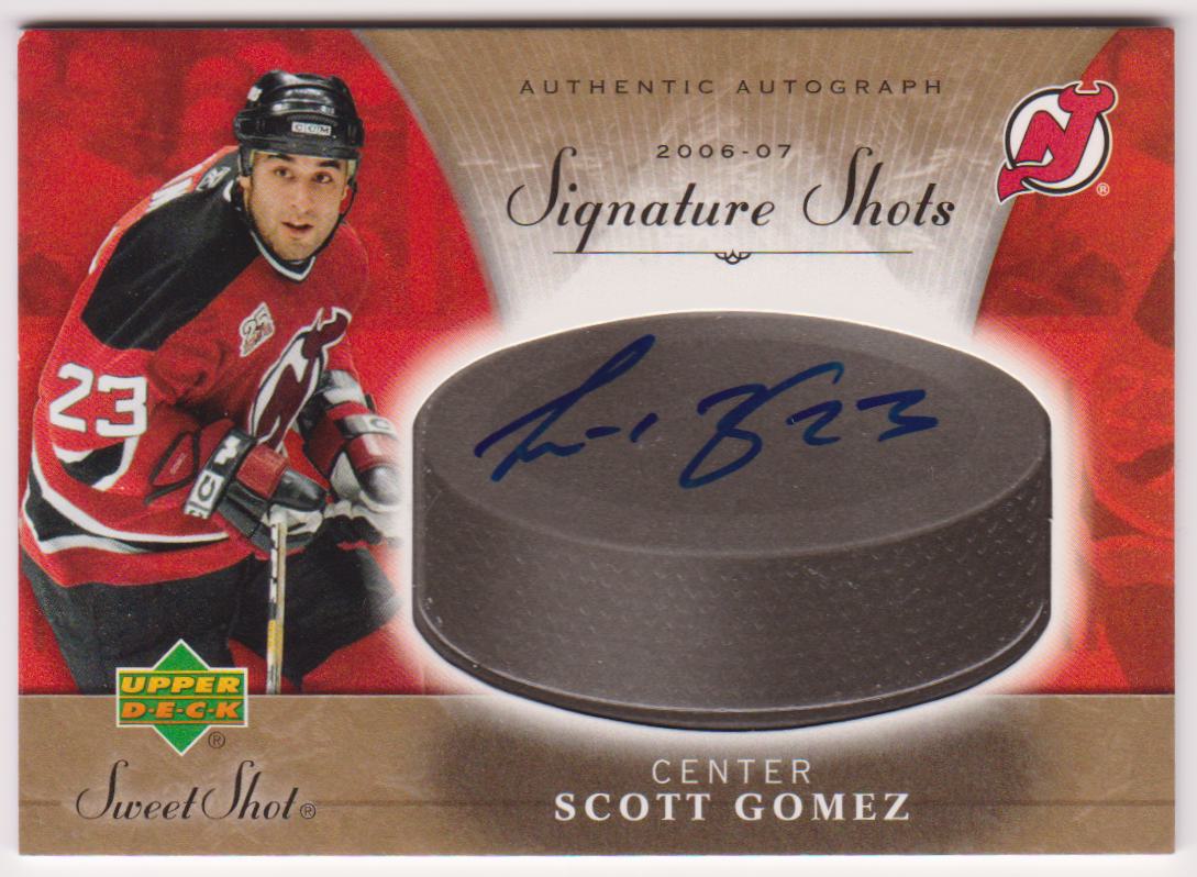 2006-07 Sweet Shot Signature Shots #SSGO Scott Gomez - AUTO (image for) 2006-07 Sweet Shot Signature Shots #SSGO Scott Gomez - AUTO