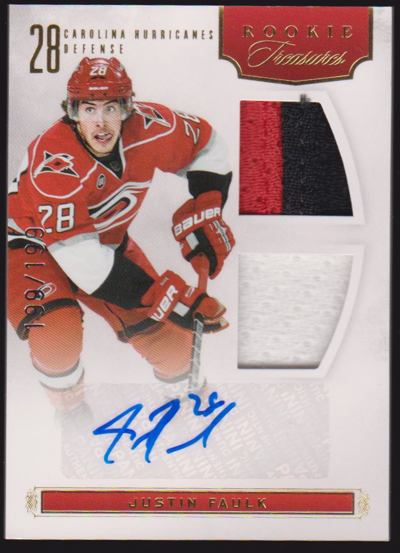 2011-12 Panini Rookie Anthology #110 Justin Faulk Jerseys AUTO RC 199/199 (image for) 2011-12 Panini Rookie Anthology #110 Justin Faulk Jerseys AUTO RC 199/199