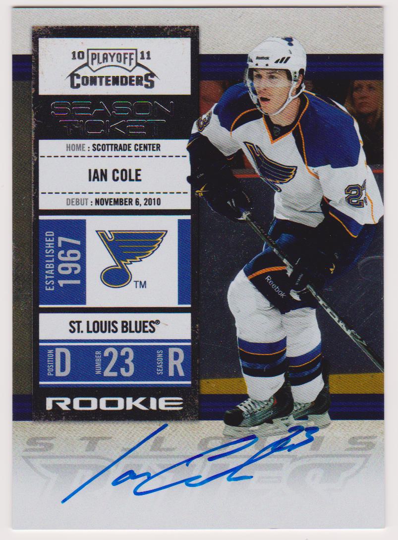 (image for) 2010-11 Playoff Contenders #161 Ian Cole AUTO RC