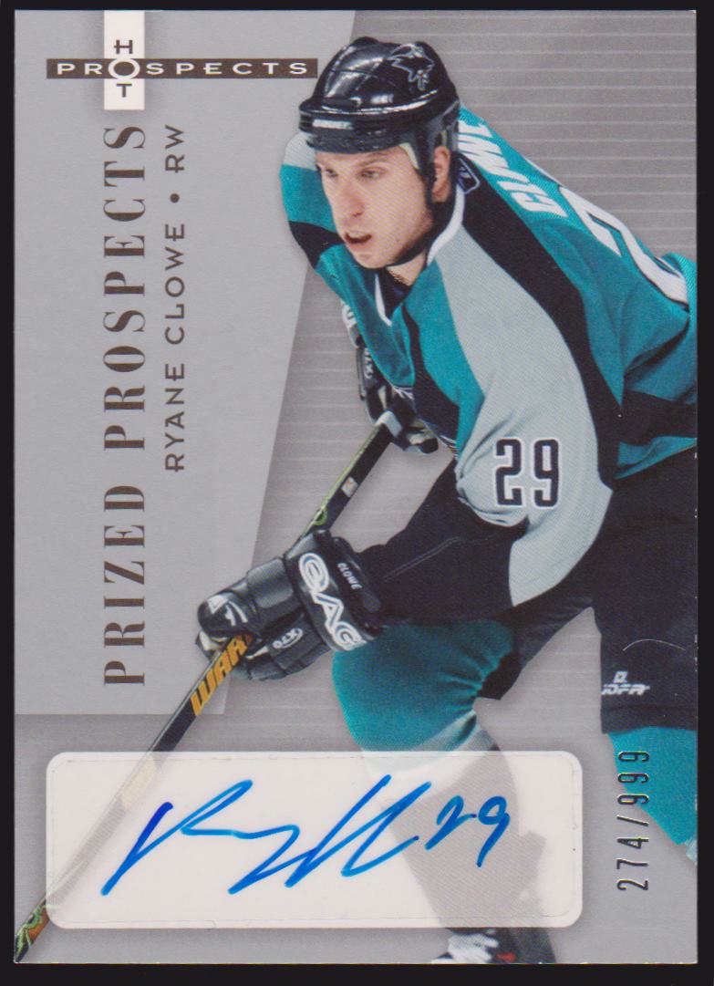 (image for) 2005-06 Hot Prospects #212 Ryane Clowe AUTO RC 274/999