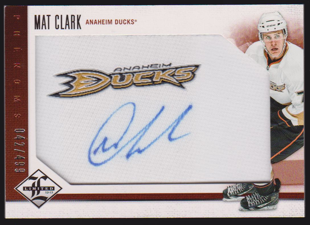 (image for) 2012-13 Limited #219 Mat Clark AUTO 042/499 RC - Jerseys