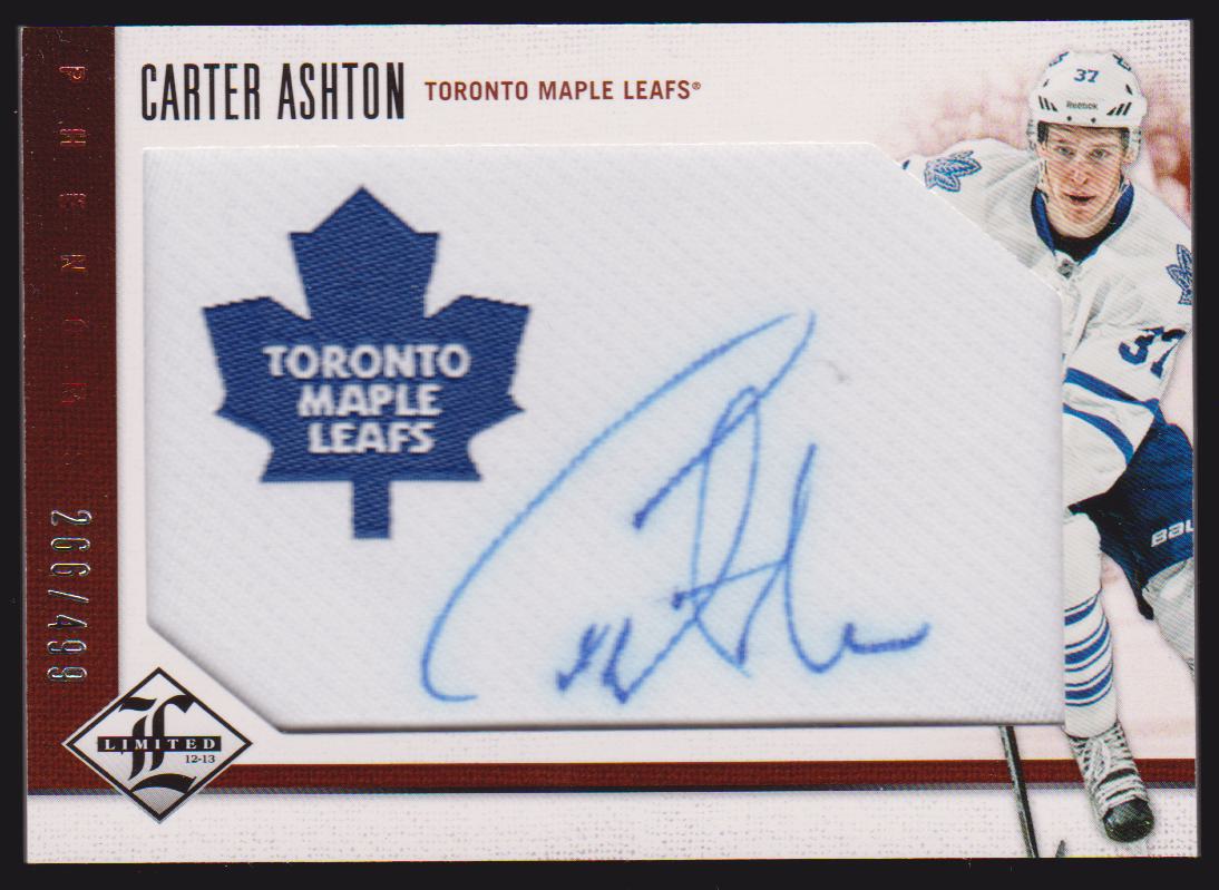 (image for) 2012-13 Limited #206 Carter Ashton AUTO 266/499 RC - Jerseys