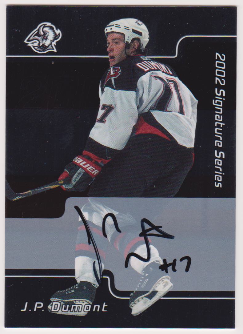 2001-02 BAP Signature Series Autographs #4 J-P Dumont (image for) 2001-02 BAP Signature Series Autographs #4 J-P Dumont