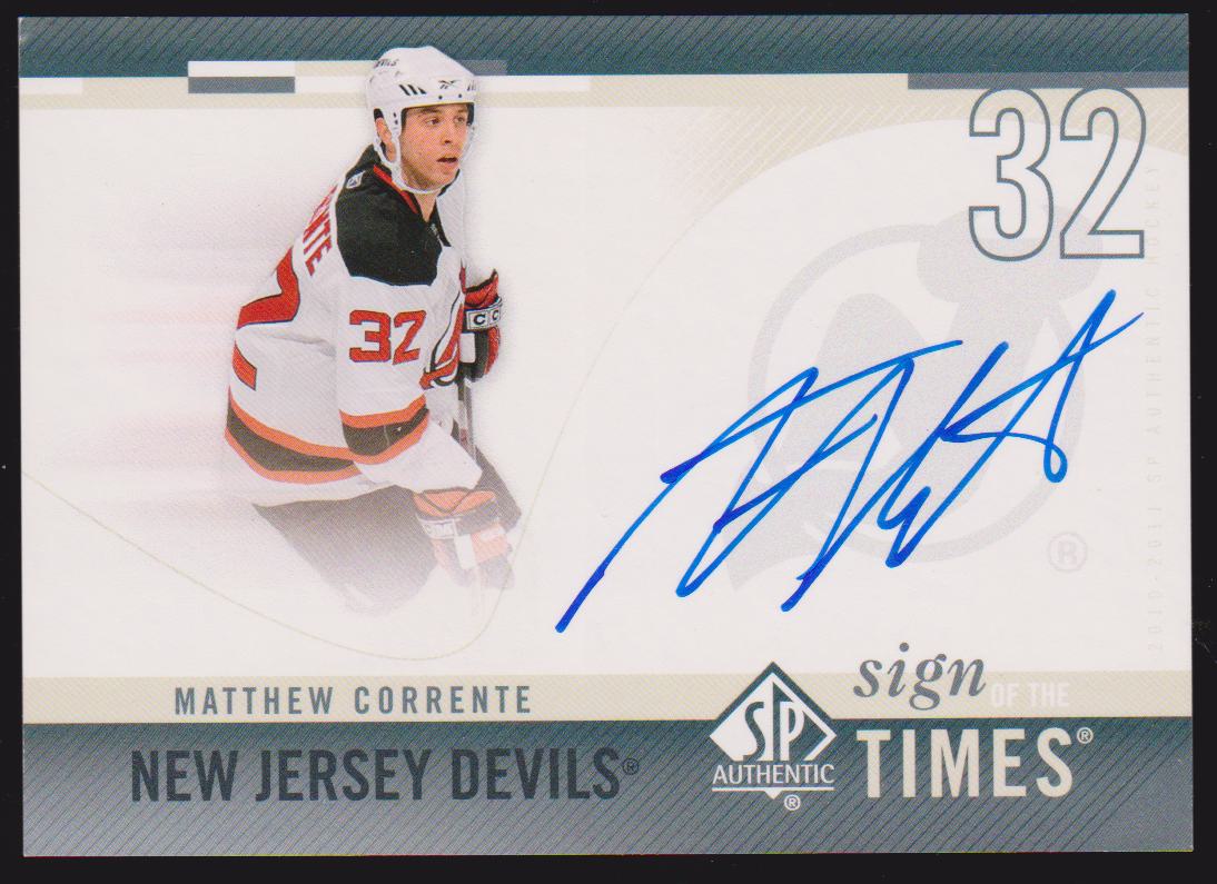 2010-11 SP Authentic Sign of the Times #SOTMC Matthew Corrente - AUTO (image for) 2010-11 SP Authentic Sign of the Times #SOTMC Matthew Corrente - AUTO