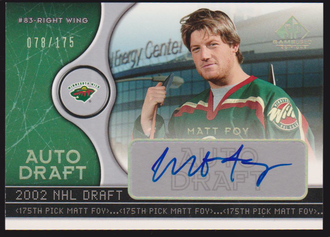 (image for) 2005-06 SP Game Used Auto Draft #ADMF Matt Foy 078/175