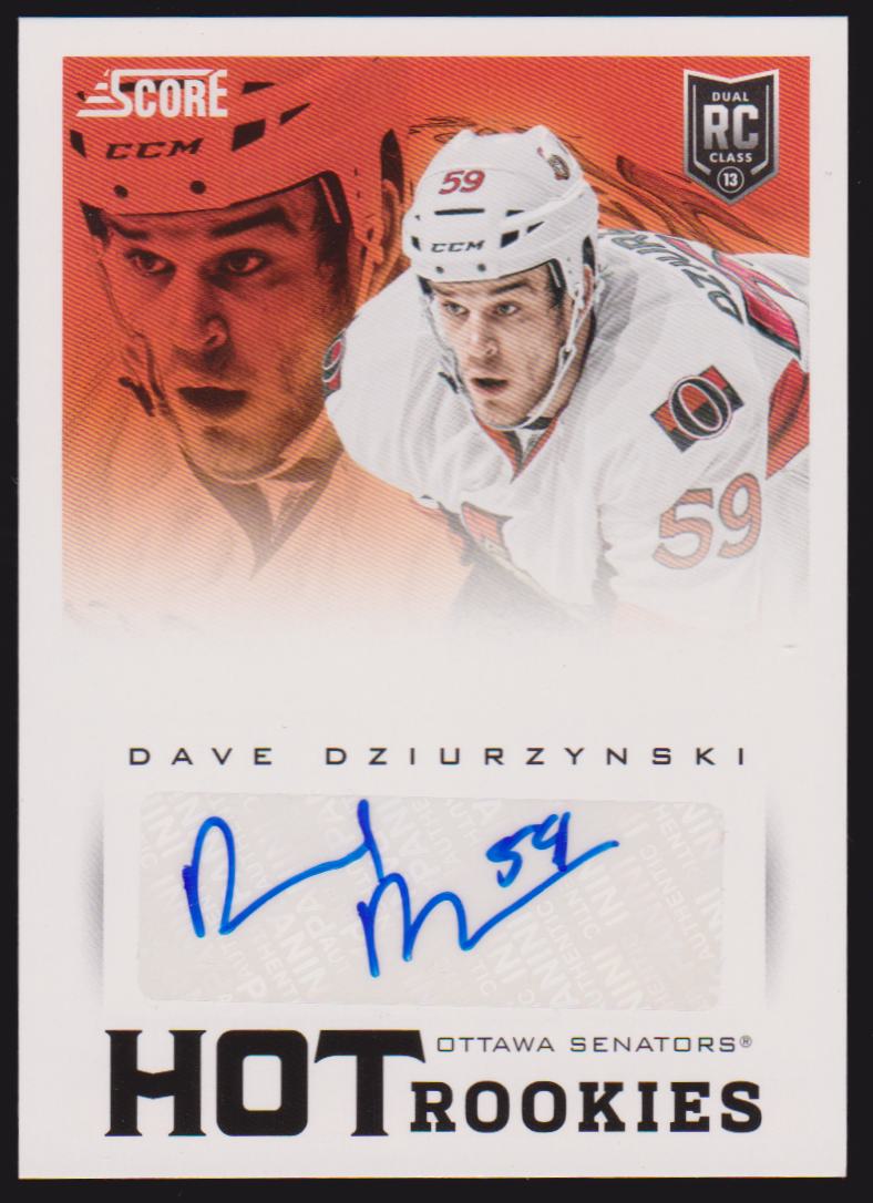 (image for) 2013-14 Score Hot Rookie Signatures #593 Dave Dziurzynski - RC Year