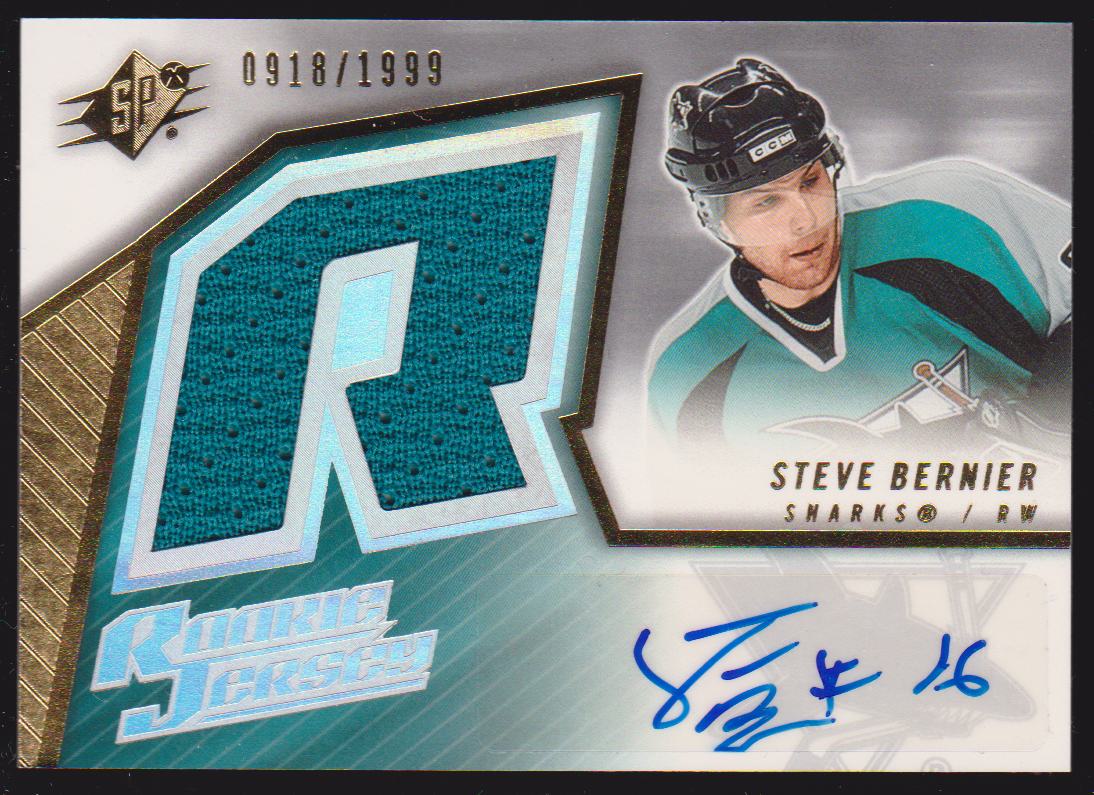 (image for) 2005-06 SPx #240 Steve Bernier Jerseys AUTO RC 0918/1999