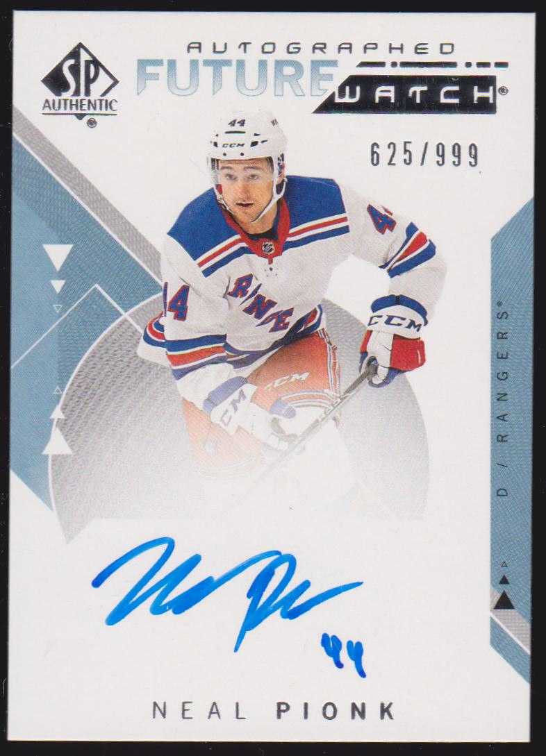 (image for) 2018-19 SP Authentic #183 Neal Pionk AUTO RC 625/999