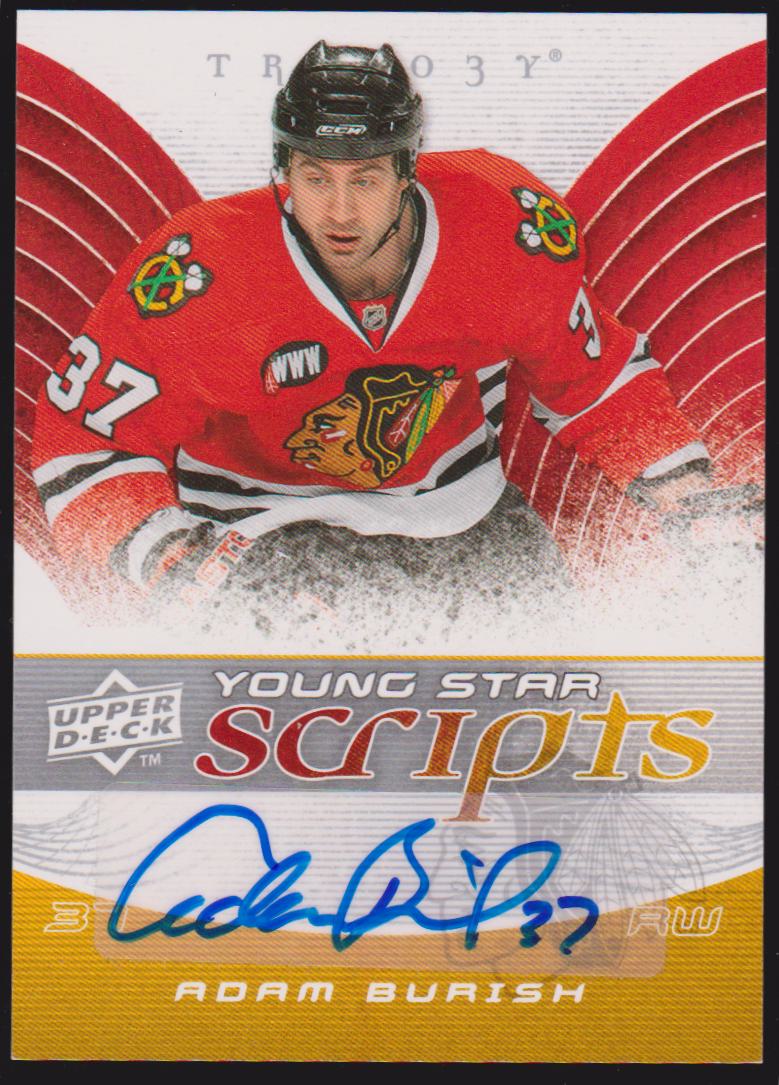(image for) 2008-09 Upper Deck Trilogy Young Star Scripts #YSAB Adam Burish AUTO