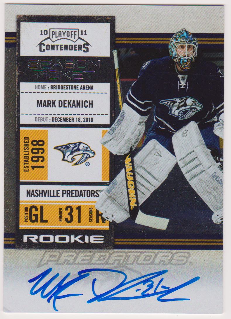 (image for) 2010-11 Playoff Contenders #144 Mark Dekanich AUTO RC