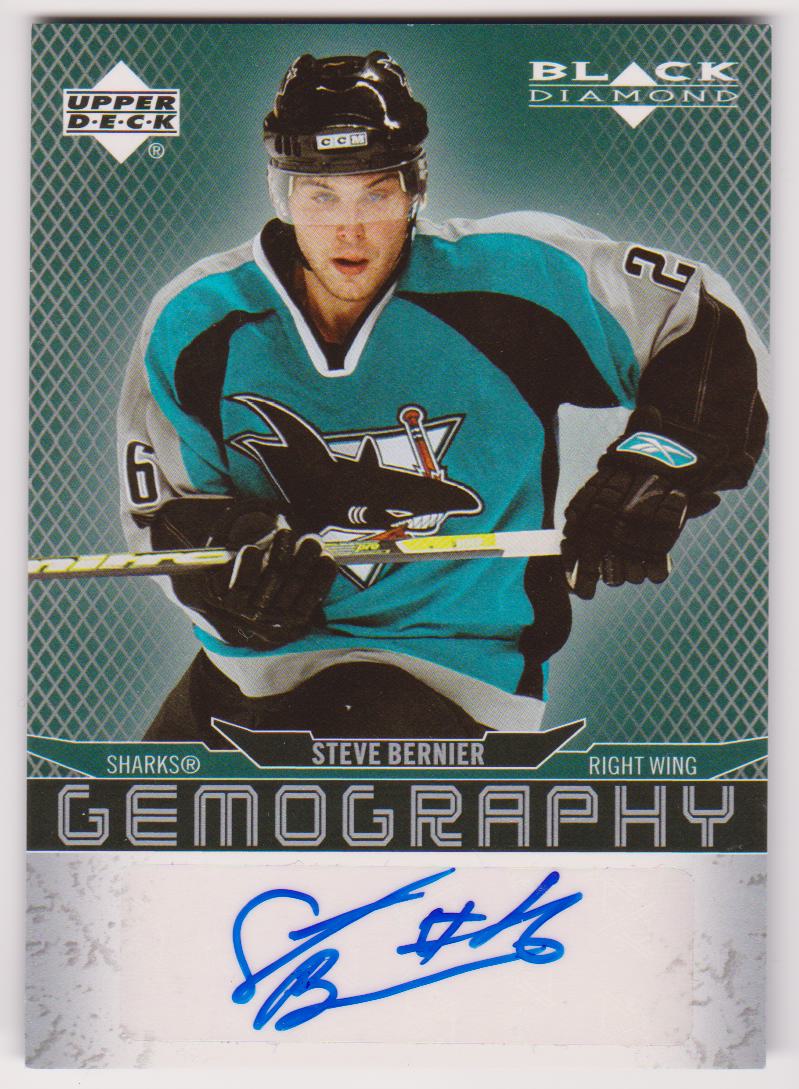 2007-08 Black Diamond Gemography #GSB Steve Bernier AUTO (image for) 2007-08 Black Diamond Gemography #GSB Steve Bernier AUTO